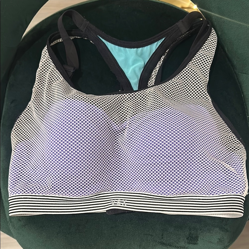 Women's Mesh Sports Bra - Black and Blue